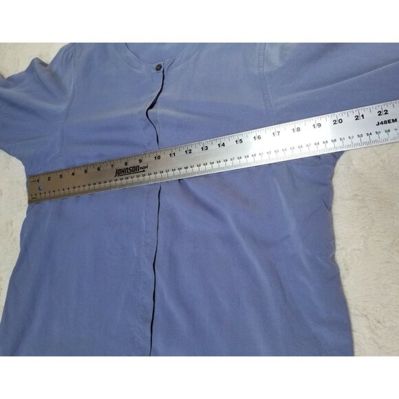 J.Jill Purejill Womens Blue Round Neck Long Sleeve Top Pullover Side Slit Small - Picture 5 of 6